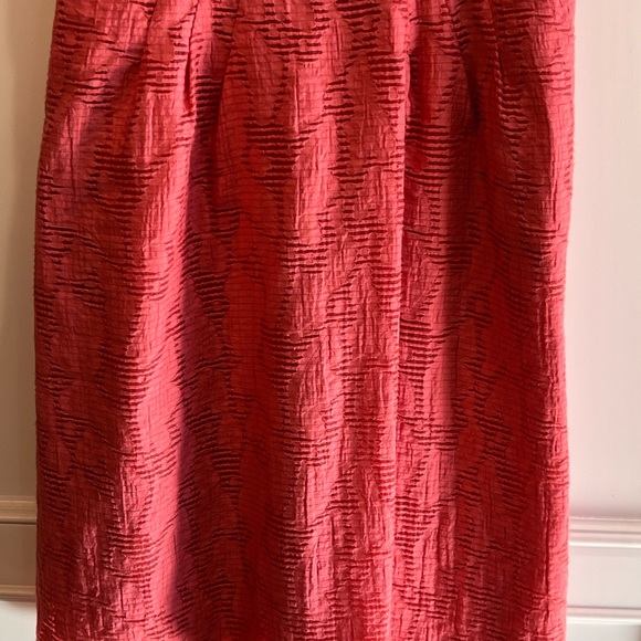 Banana Republic fit flare coral lined dress sz 4 Small texture NICE! - Picture 3 of 7